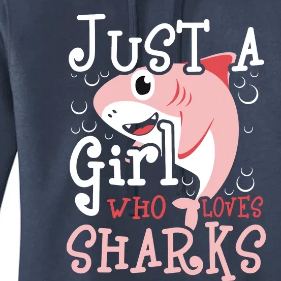 Just A Girl Who Loves Sharks Marine Biologist Shark Lovers Women's Pullover Hoodie