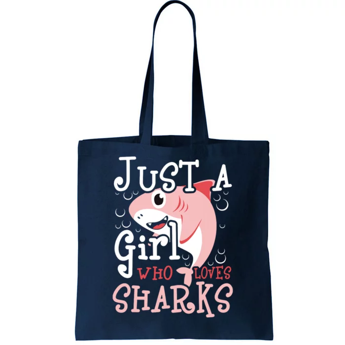 Just A Girl Who Loves Sharks Marine Biologist Shark Lovers Tote Bag