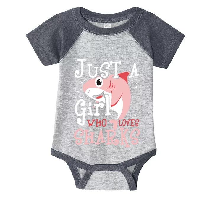 Just A Girl Who Loves Sharks Marine Biologist Shark Lovers Infant Baby Jersey Bodysuit