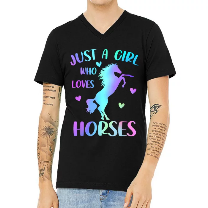 Just A Girl Who Loves Horses V-Neck T-Shirt