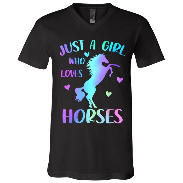 Just A Girl Who Loves Horses V-Neck T-Shirt