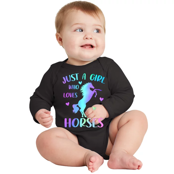 Just A Girl Who Loves Horses Baby Long Sleeve Bodysuit