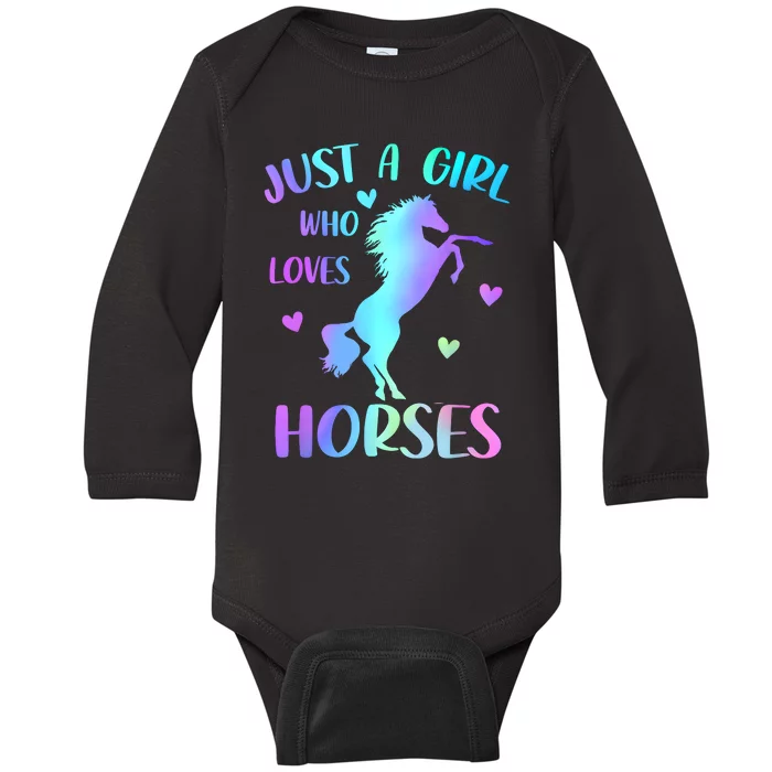 Just A Girl Who Loves Horses Baby Long Sleeve Bodysuit