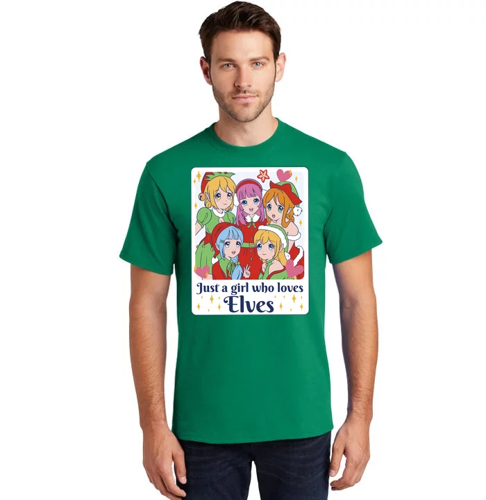 Just A Girl Who Loves Elves Anime Christmas Tall T-Shirt