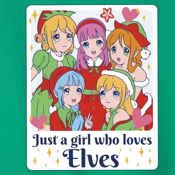 Just A Girl Who Loves Elves Anime Christmas Toddler T-Shirt