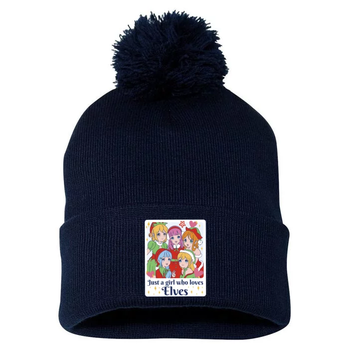 Just A Girl Who Loves Elves Anime Christmas Pom Pom 12in Knit Beanie