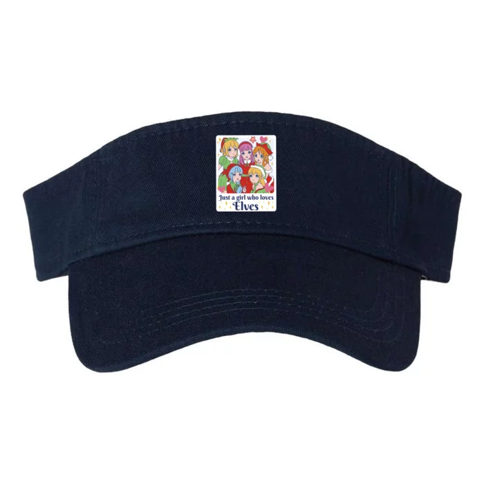 Just A Girl Who Loves Elves Anime Christmas Valucap Bio-Washed Visor