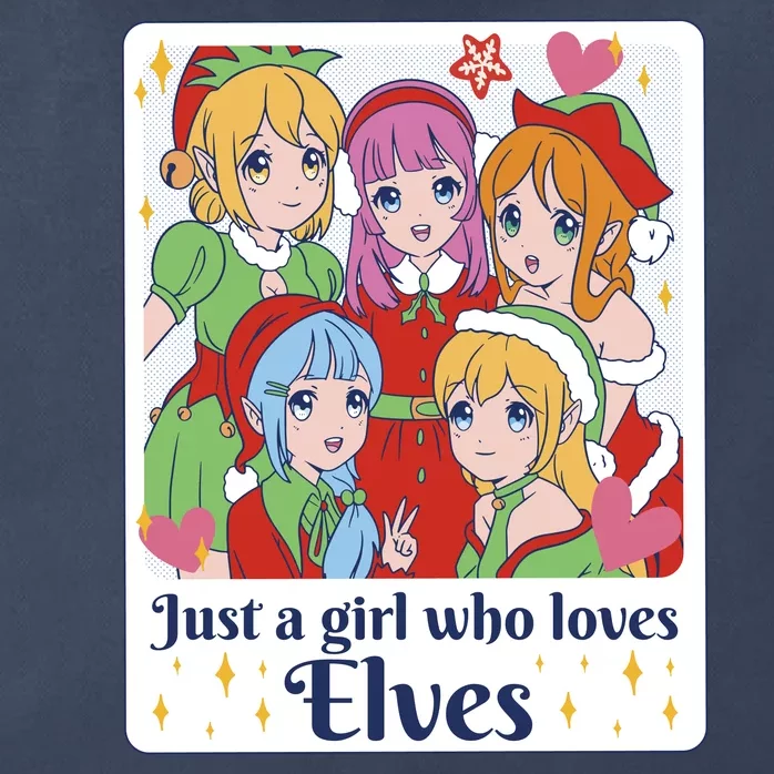 Just A Girl Who Loves Elves Anime Christmas Zip Tote Bag