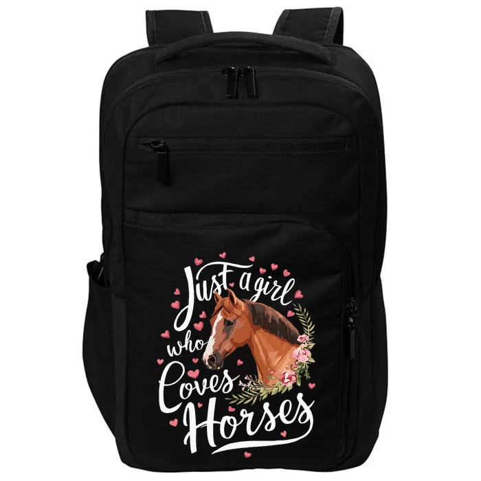 Just A Girl Who Loves Horses Horse Impact Tech Backpack