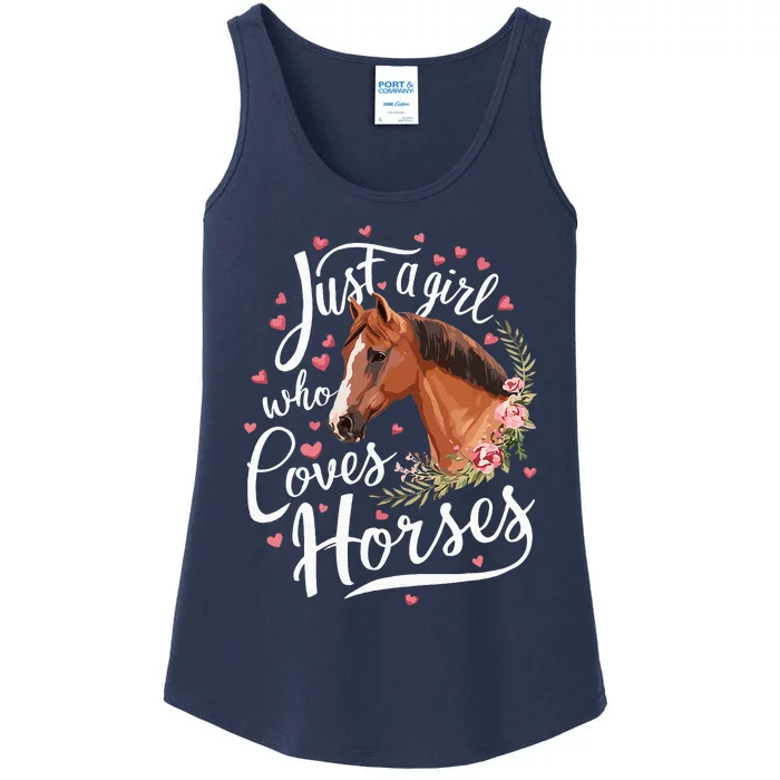 Just A Girl Who Loves Horses Horse Ladies Essential Tank