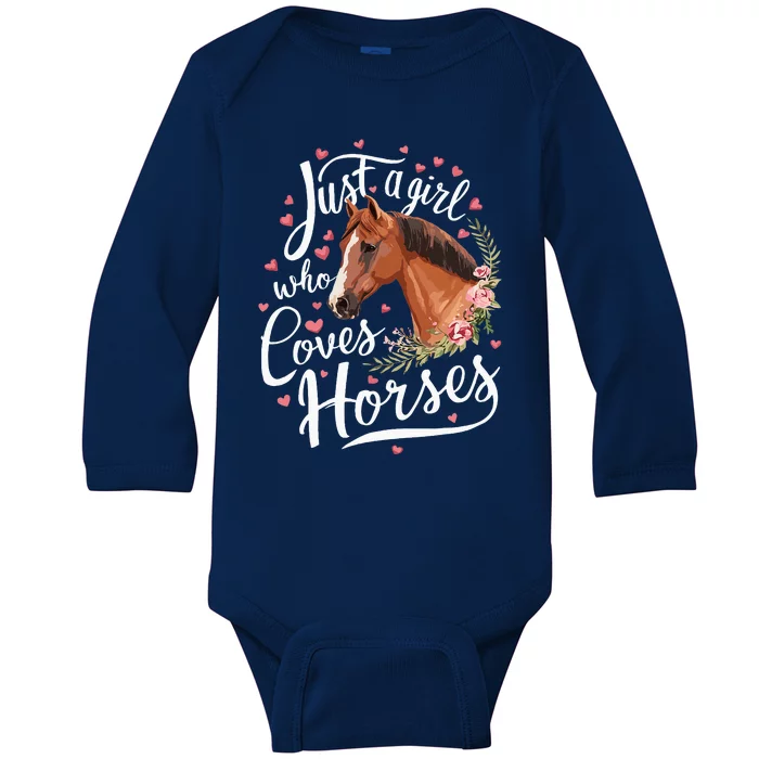 Just A Girl Who Loves Horses Horse Baby Long Sleeve Bodysuit