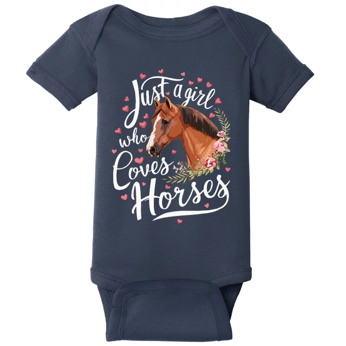 Just A Girl Who Loves Horses Horse Baby Bodysuit