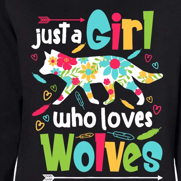 Just A Girl Who Loves Wolves Funny Wolf Doglike Lover Outfit Womens California Wash Sweatshirt