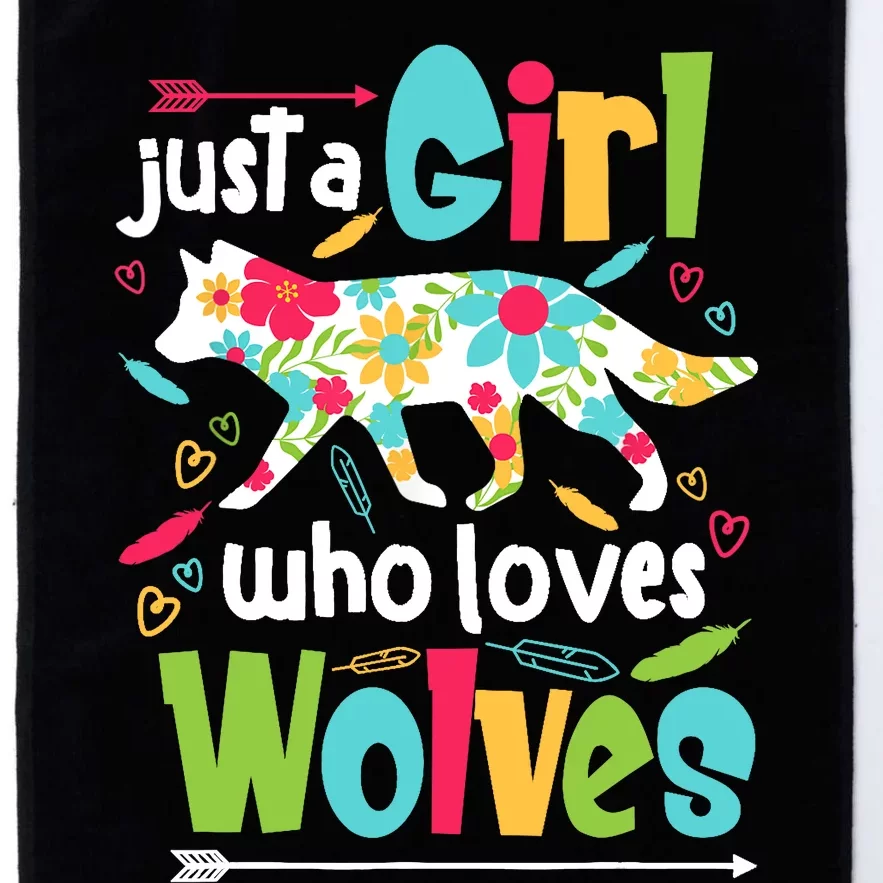 Just A Girl Who Loves Wolves Funny Wolf Doglike Lover Outfit Platinum Collection Golf Towel