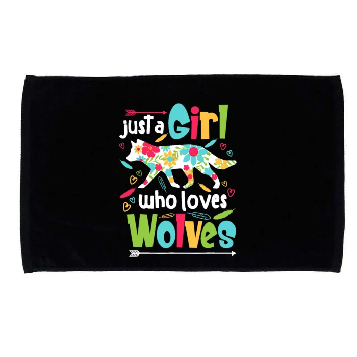 Just A Girl Who Loves Wolves Funny Wolf Doglike Lover Outfit Microfiber Hand Towel