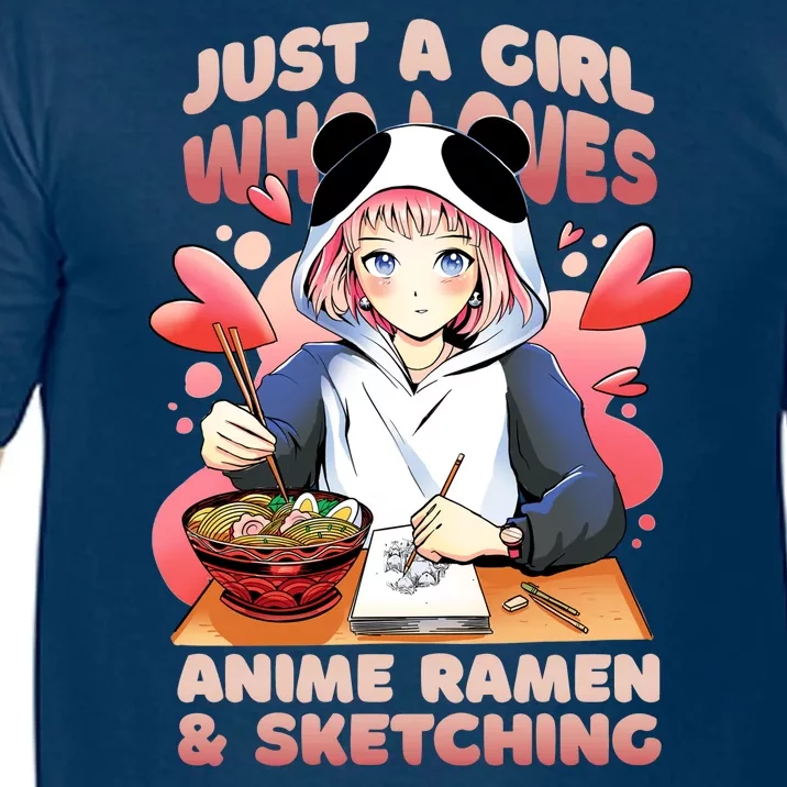 Just A Girl Who Loves Anime Ramen And Sketching Comfort Colors T-Shirt