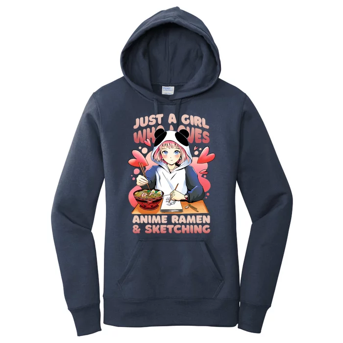 Just A Girl Who Loves Anime Ramen And Sketching Women's Pullover Hoodie