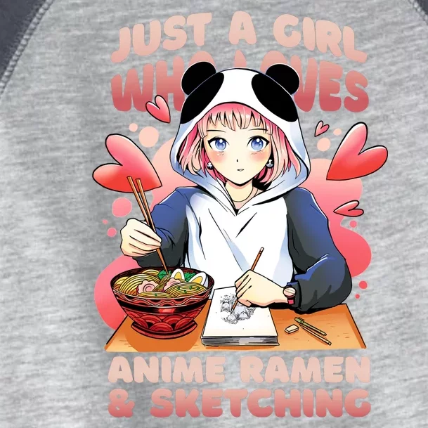 Just A Girl Who Loves Anime Ramen And Sketching Toddler Fine Jersey T-Shirt