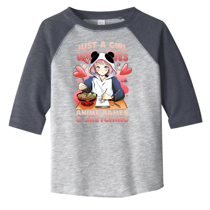 Just A Girl Who Loves Anime Ramen And Sketching Toddler Fine Jersey T-Shirt