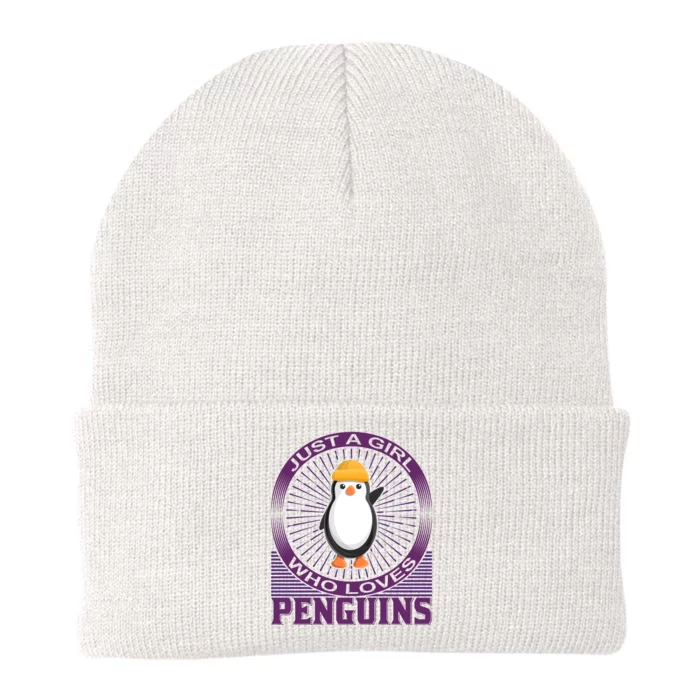 Just A Girl Who Loves Penguins Knit Cap Winter Beanie