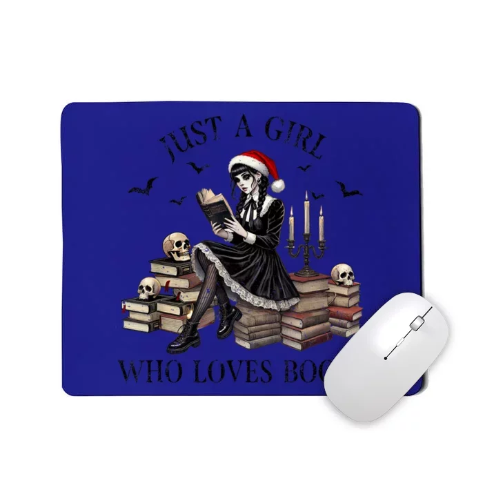 Just A Girl Who Loves Books Halloween Skeleton Christmas Mousepad