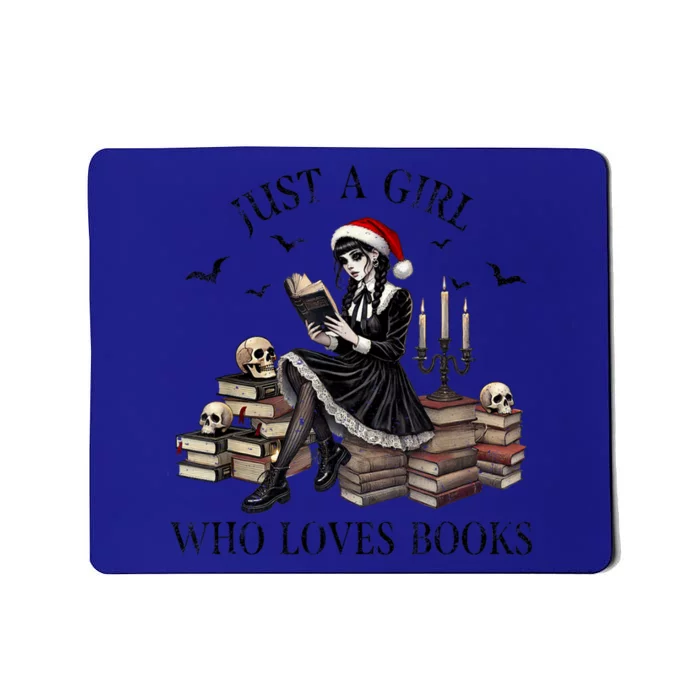 Just A Girl Who Loves Books Halloween Skeleton Christmas Mousepad