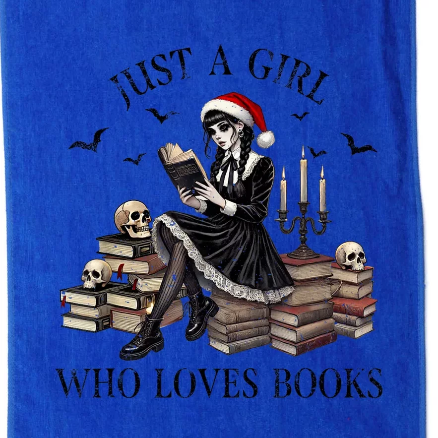 Just A Girl Who Loves Books Halloween Skeleton Christmas Platinum Collection Golf Towel