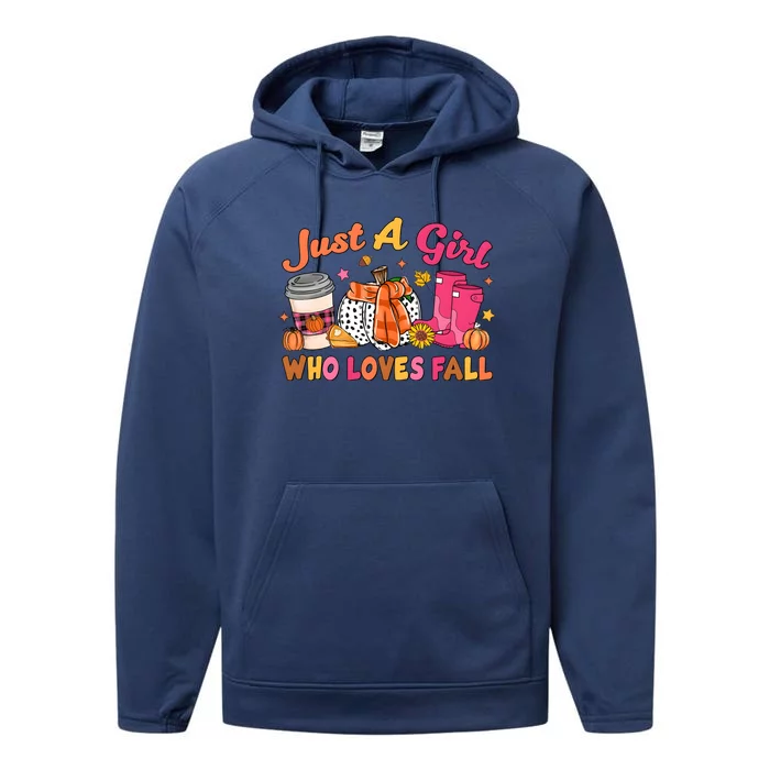 Just A Girl Who Loves Fall Performance Fleece Hoodie