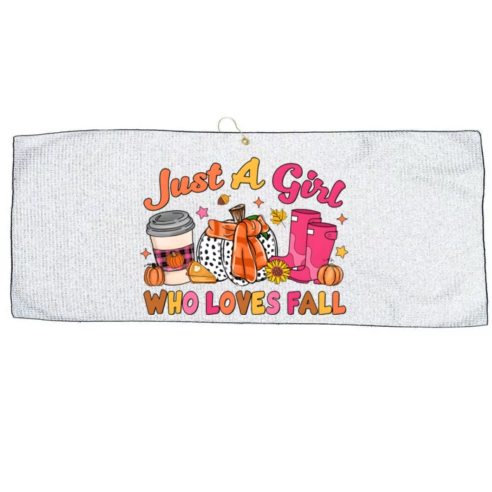 Just A Girl Who Loves Fall Large Microfiber Waffle Golf Towel