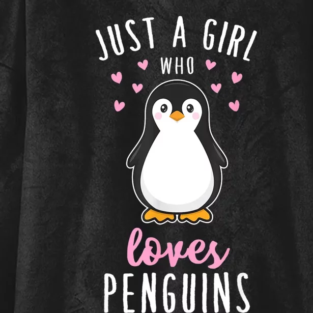 Just A Girl Who Loves Penguins T Shirt Cute Nature Toddlers Hooded Wearable Blanket