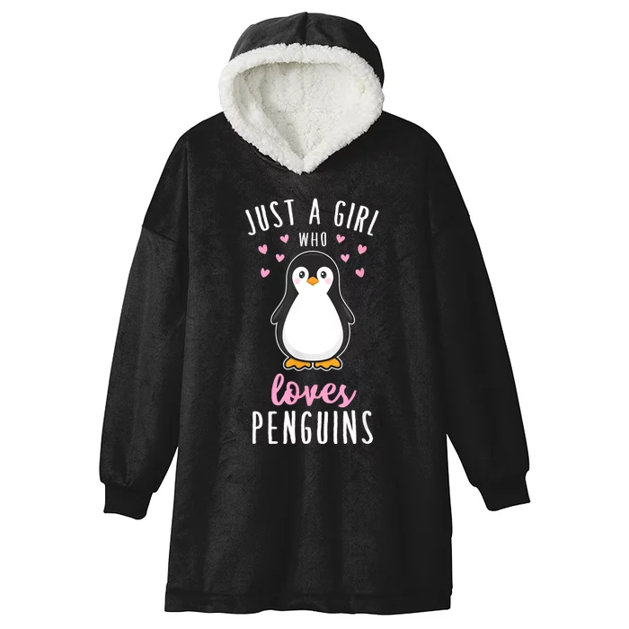 Just A Girl Who Loves Penguins T Shirt Cute Nature Toddlers Hooded Wearable Blanket