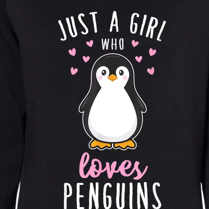 Just A Girl Who Loves Penguins T Shirt Cute Nature Toddlers Womens California Wash Sweatshirt