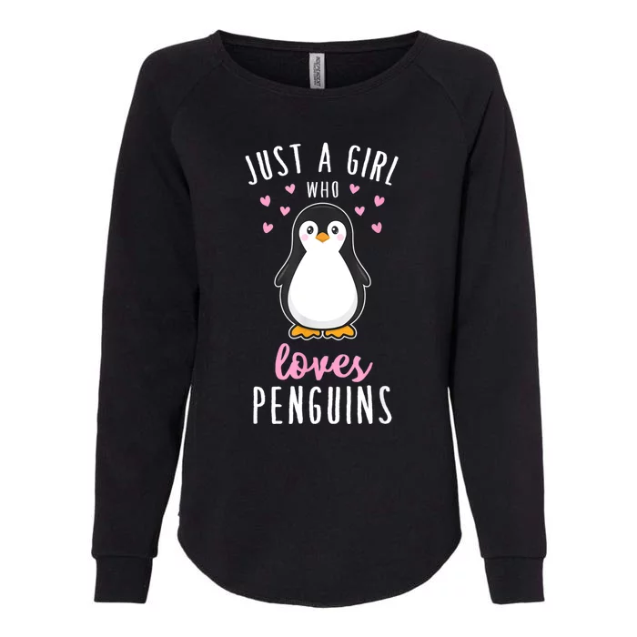 Just A Girl Who Loves Penguins T Shirt Cute Nature Toddlers Womens California Wash Sweatshirt