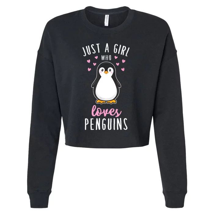 Just A Girl Who Loves Penguins T Shirt Cute Nature Toddlers Cropped Pullover Crew