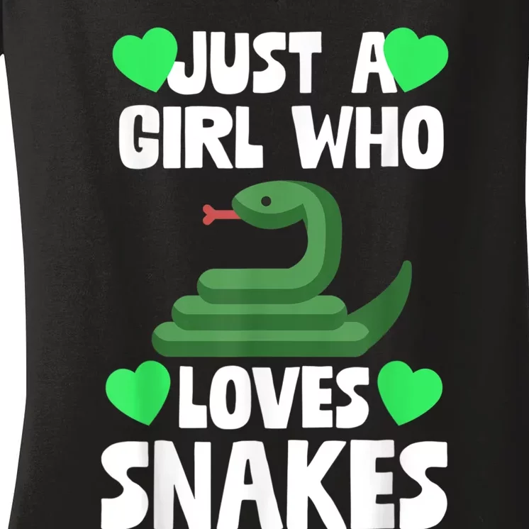 Just A Girl Who Loves Snakes Snake Lover Gift Women's V-Neck T-Shirt