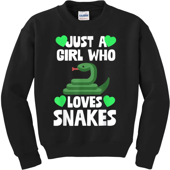 Just A Girl Who Loves Snakes Snake Lover Gift Kids Sweatshirt