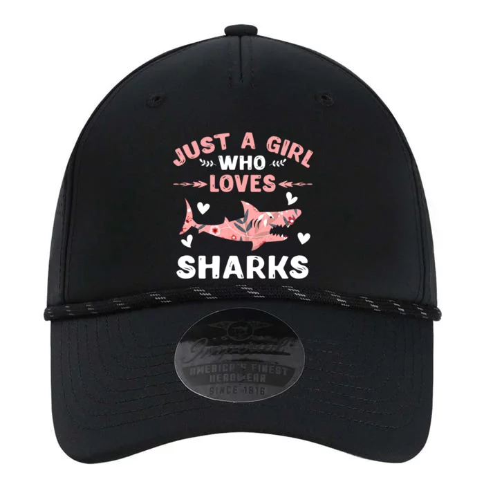 Just A Girl Who Loves Sharks Gift Shark Lover Cute Gift Performance The Dyno Cap