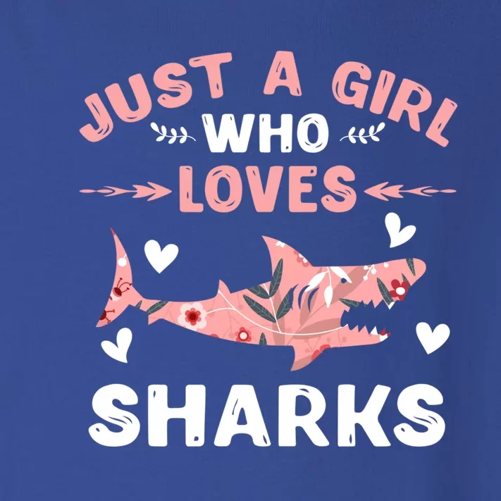 Just A Girl Who Loves Sharks Gift Shark Lover Cute Gift Toddler Long Sleeve Shirt