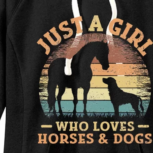 Just A Girl Who Loves Horses And Dogs Women's Fleece Hoodie