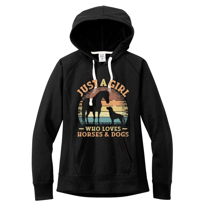 Just A Girl Who Loves Horses And Dogs Women's Fleece Hoodie