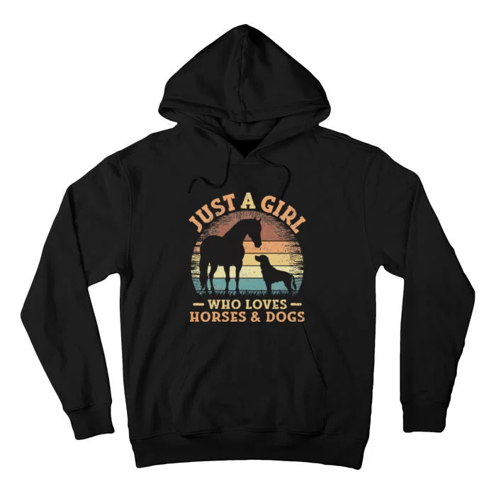 Just A Girl Who Loves Horses And Dogs Tall Hoodie