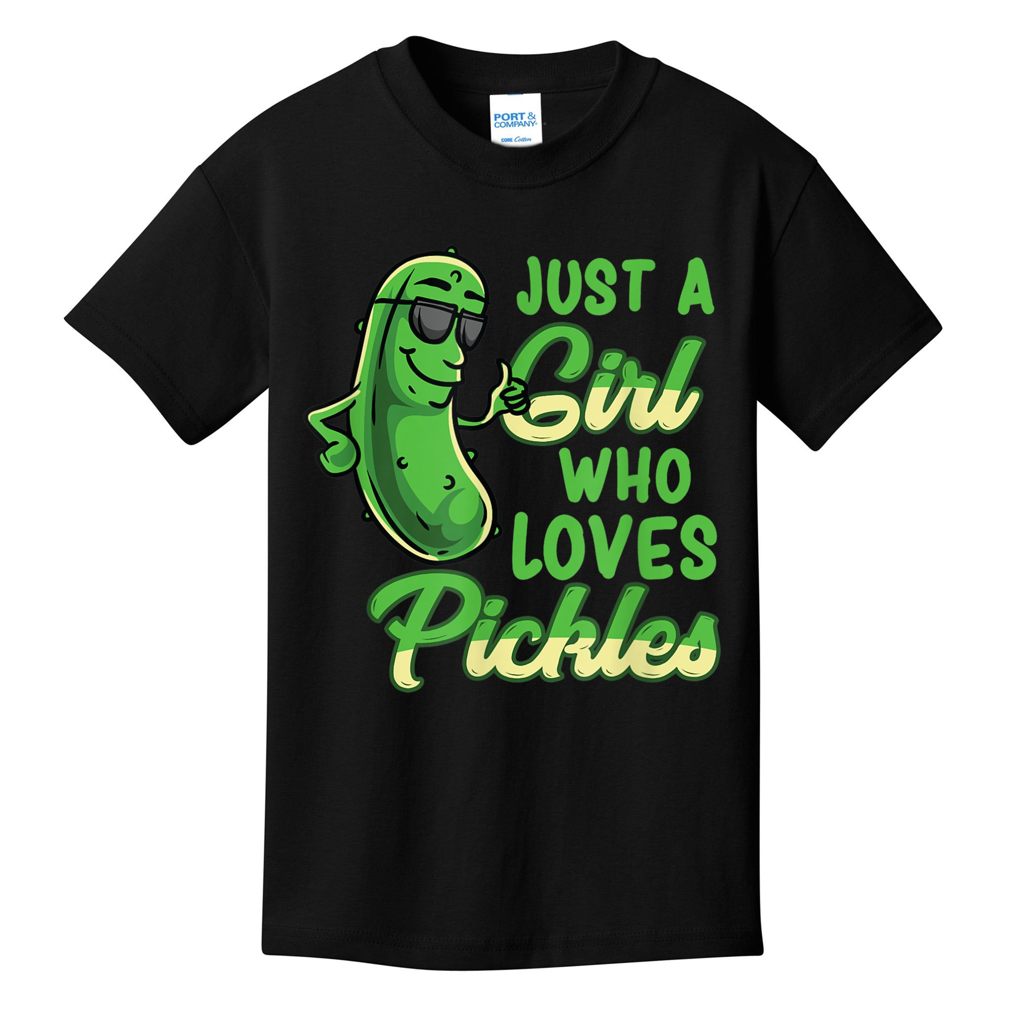 Just A Girl Who Loves Pickles Cute Pickle Girl Kids T-Shirt ...