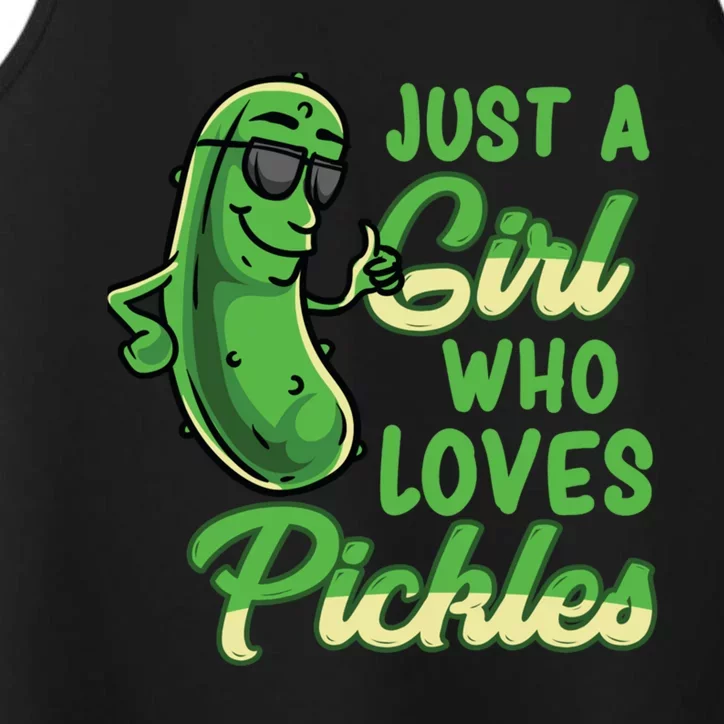 Just A Girl Who Loves Pickles Cute Pickle Girl Performance Tank