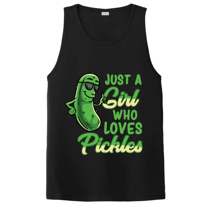 Just A Girl Who Loves Pickles Cute Pickle Girl Performance Tank