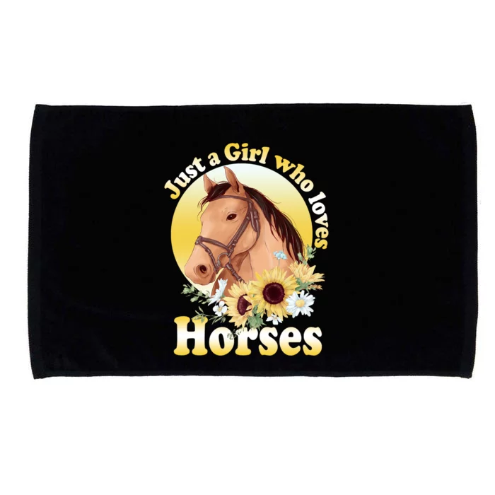 Just A Girl Who Loves Horses Gift Riding Girls Gift Microfiber Hand Towel