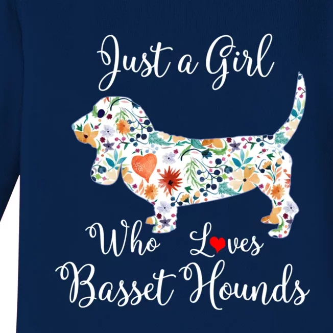 JUST A GIRL WHO LOVES BASSET HOUNDS Hoodie Baby Long Sleeve Bodysuit