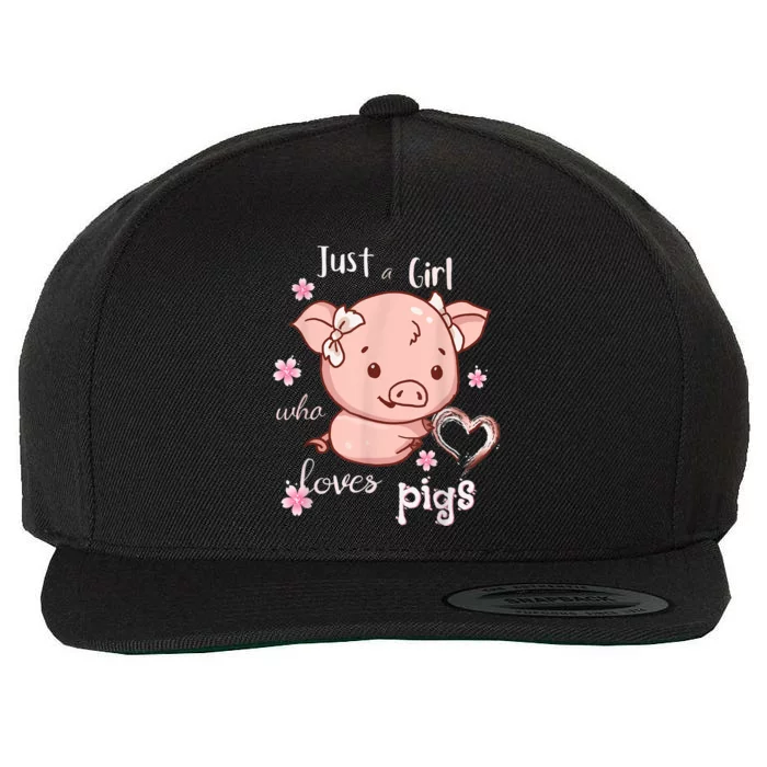 Just A Girl Who Loves Pigs Cute Pig Lover Owner Wool Snapback Cap