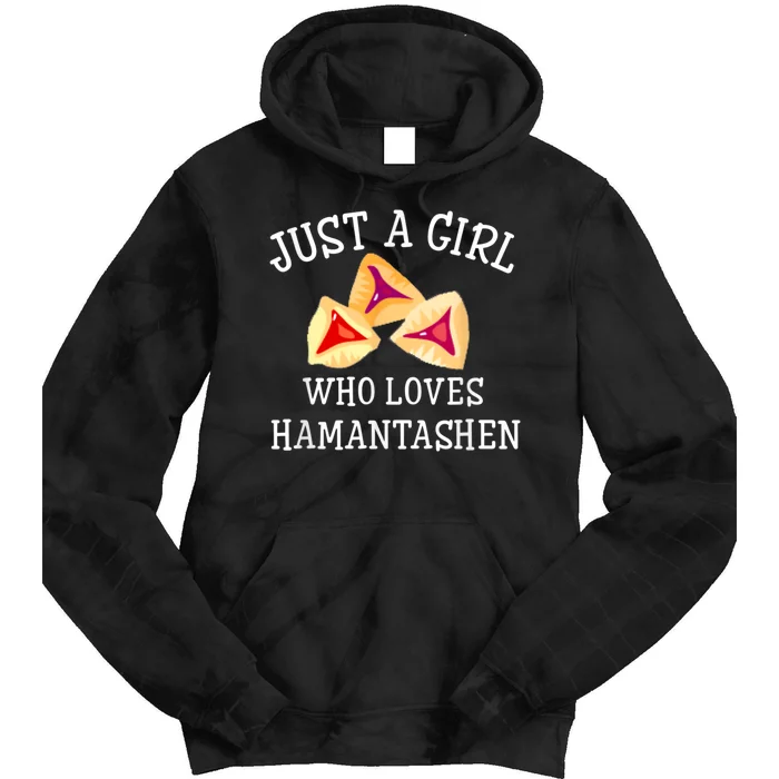 Just A Girl Who Loves Hamantashen Happy Purim Costume Party Tie Dye Hoodie