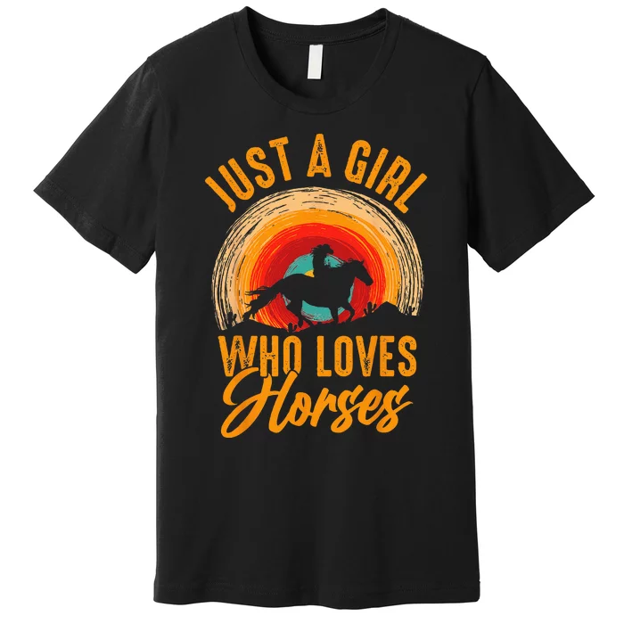 Just A Girl Who Loves Monkeys Cute Monkey Lover Kids Premium T-Shirt