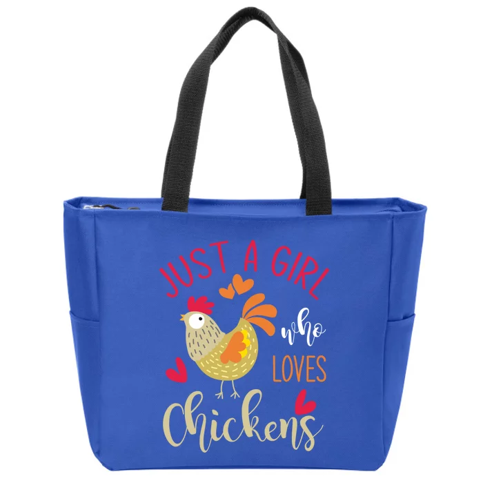 Just A Girl Who Loves Chickens Cool Gift Zip Tote Bag